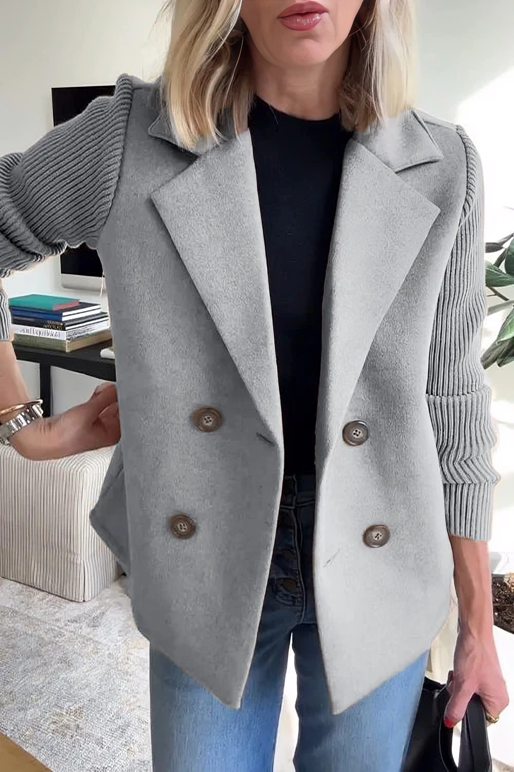 Ravora Paris™ | Blazer à Manches Tricotées